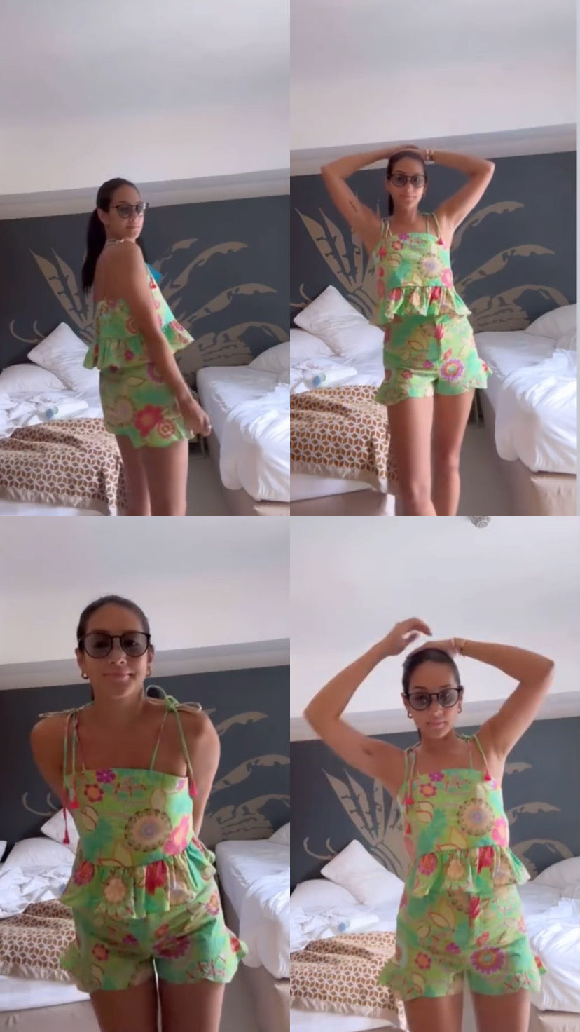 All the Happiness High-Rise Shorts in Brightscape Print