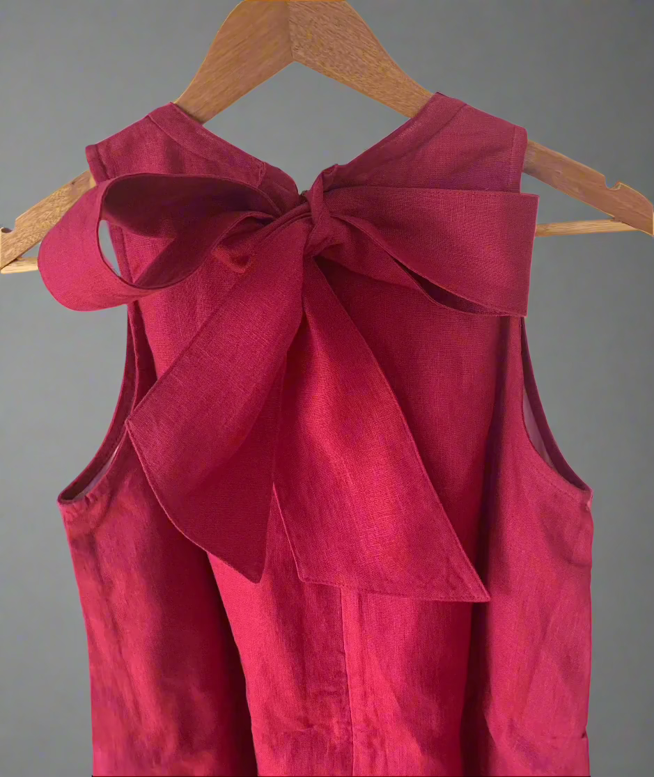 Aperitivo Dress in True Cherry with BOW