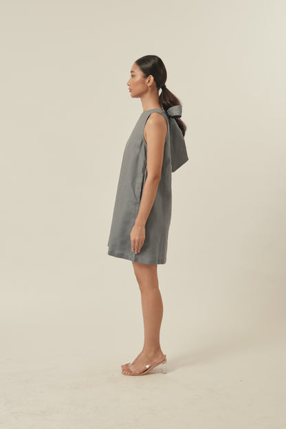 Aperitivo Dress in Storm Cloud with BOW