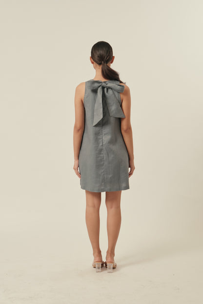 Aperitivo Dress in Storm Cloud with BOW