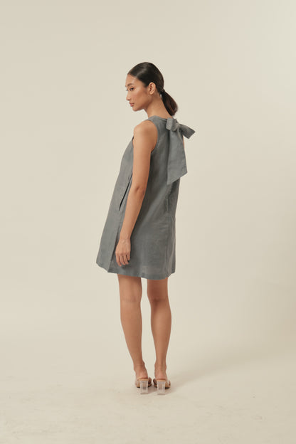 Aperitivo Dress in Storm Cloud with BOW