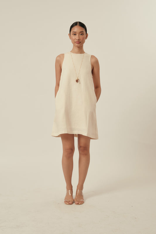 Aperitivo Dress in Eggshell with BOW