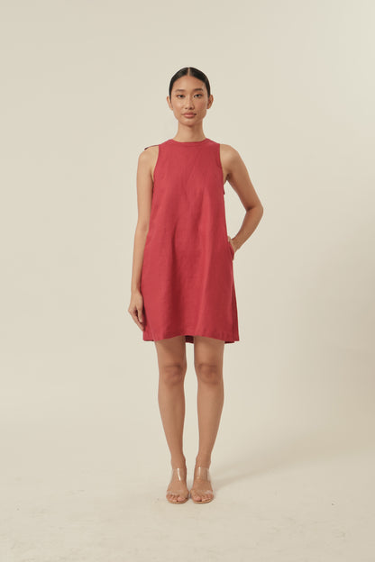 Aperitivo Dress in True Cherry with BOW