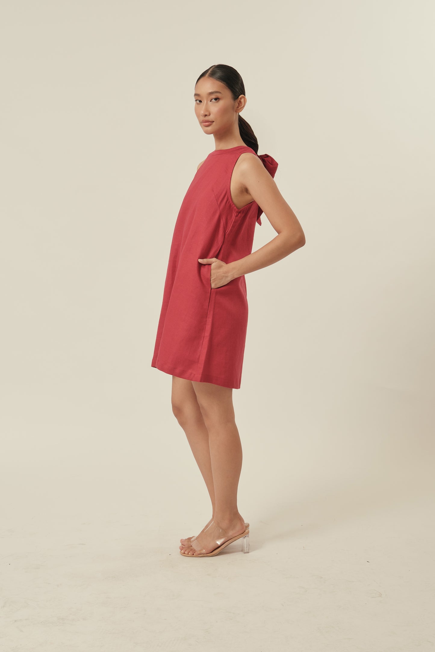 Aperitivo Dress in True Cherry with BOW